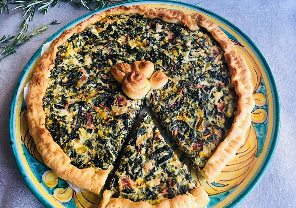 Swiss Rainbow Chard and Bacon Quiche