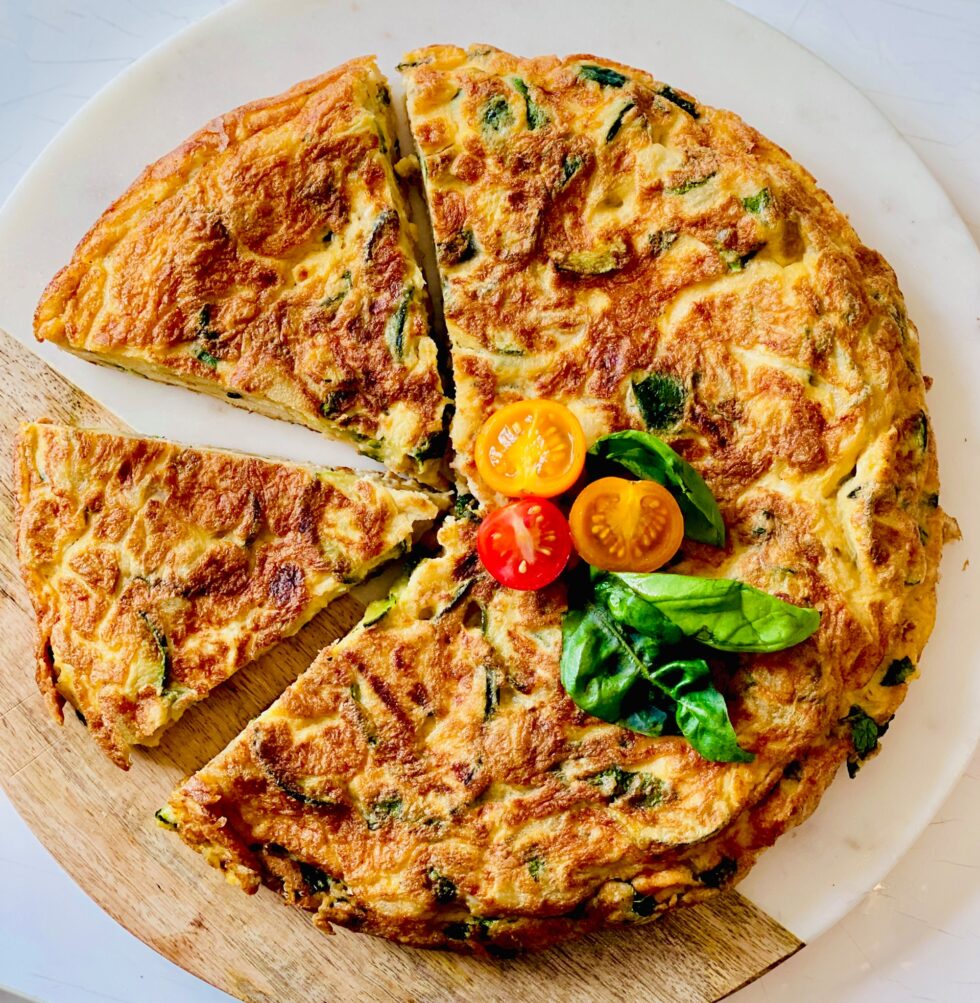 Frittata with courgettes, onion, basil and potatoes. | Damiani Sicilian ...